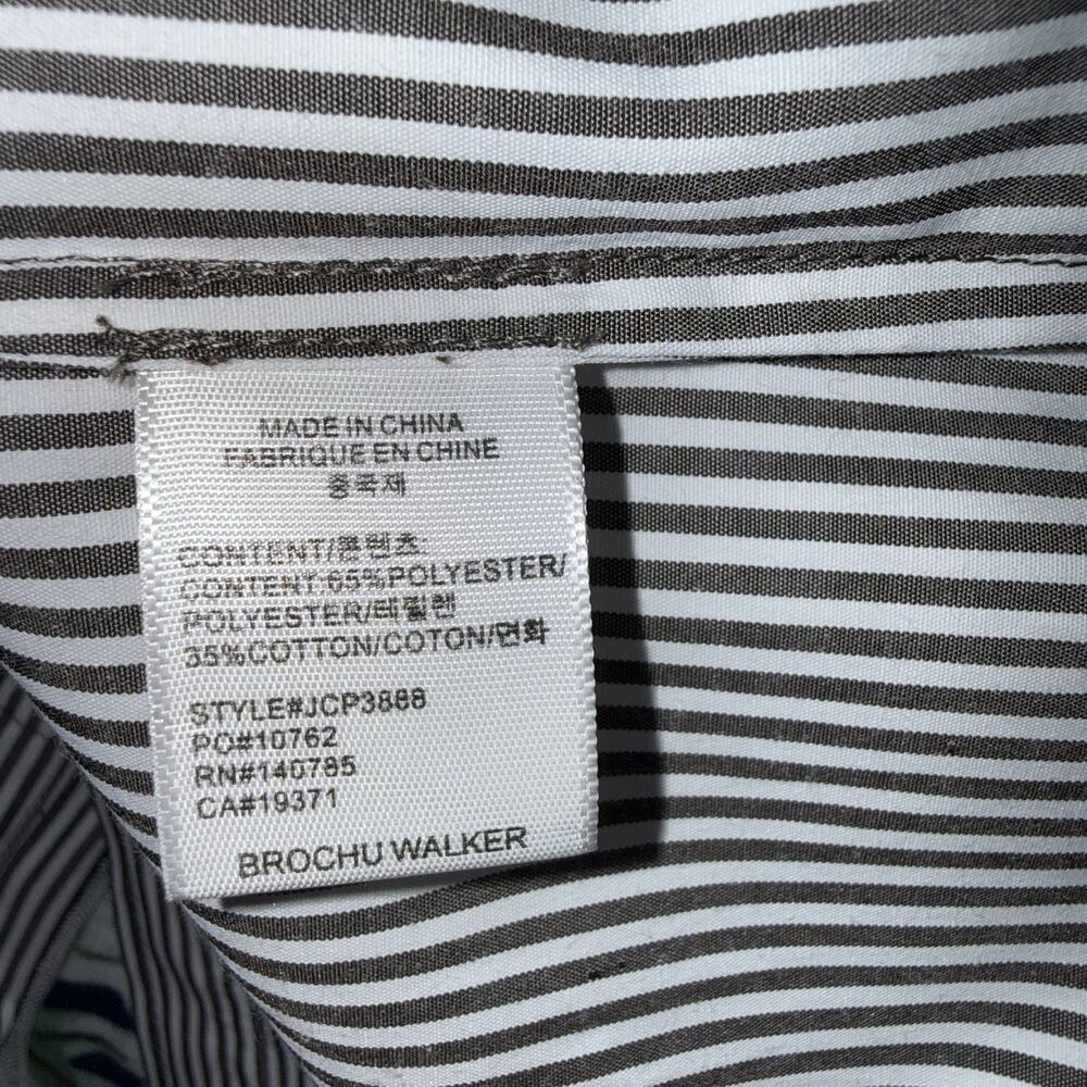 Brochu Walker Everyday Shirt Brown Flint Stripe Premium Touch Quiet Luxury Sz M - Picture 9 of 13